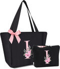 Vavabox Tote Bag, A-Z Initial Monogrammed Waterproof Tote Bag, Bridesmaid Gifts by Vavabox