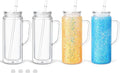 20 Oz Acrylic Snow Globe Tumbler Cup with Handle, Double Wall Plastic Snowglobe Tumbler with Pre-Drilled Hole and Plug for Glitter DIY, 4 Pack by Unknown