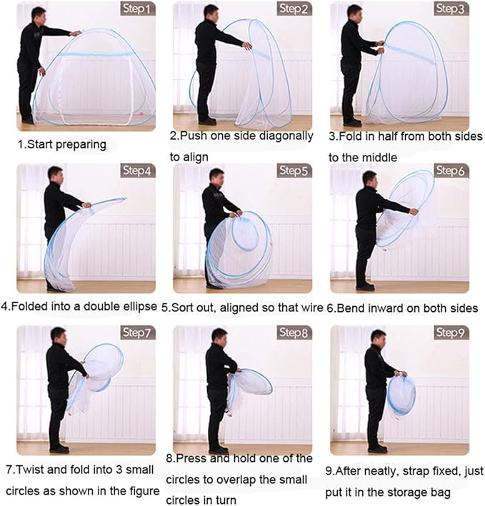 CdyBox Folding Mosquito Net Tent Canopy Curtains - Image 7