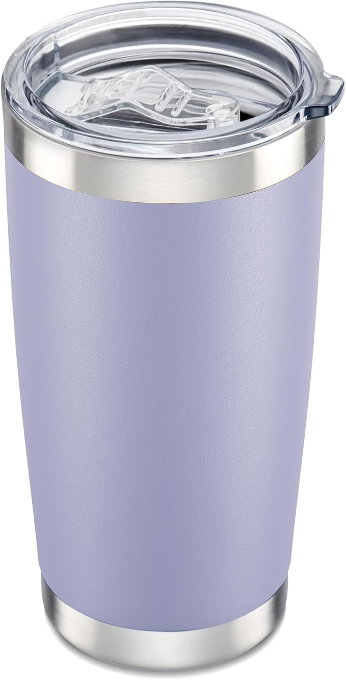 20 oz Tumbler with Lid Stainless Steel Double Wall Vacuum Insulated Tumblers Powder Coated Cups Travel Mug Keep Drinks Cold and Hot, Cosmic Lilac by Orebigo