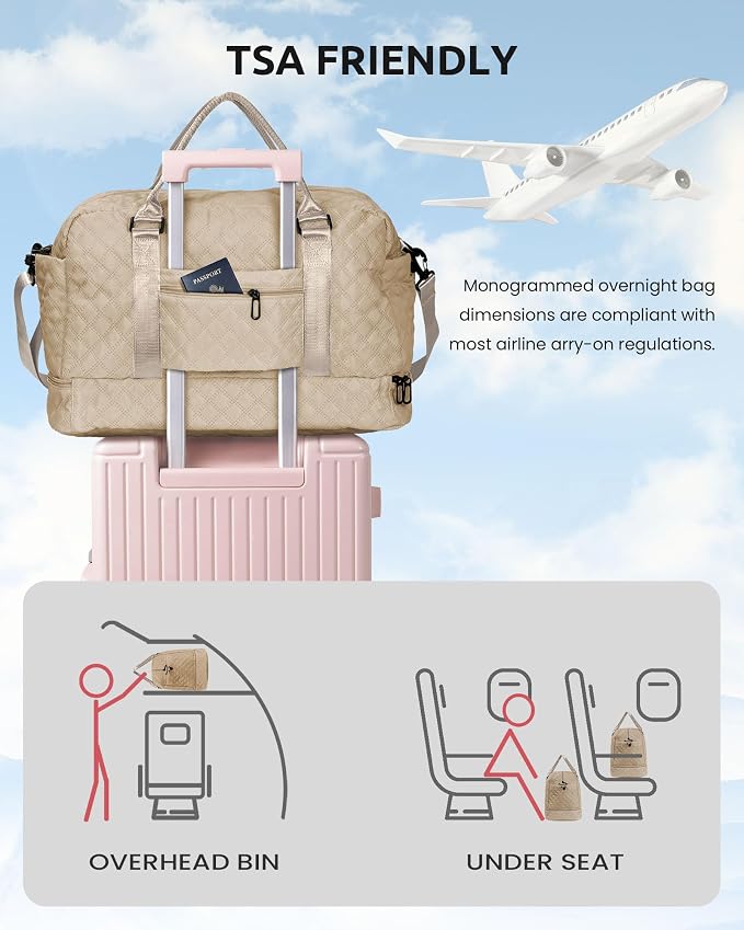 Gifts for Teen Girls 16-18, Birthday Gift-Initial Travel Bag - Image 5