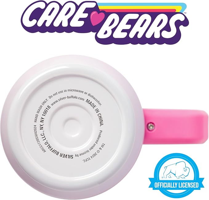 Silver Buffalo Care Bears Watercolor Heart Ombre Double Walled Stainless Steel Tumbler with Handle and Straw, Fits in Standard Cup Holder, 40 Ounces - Image 7