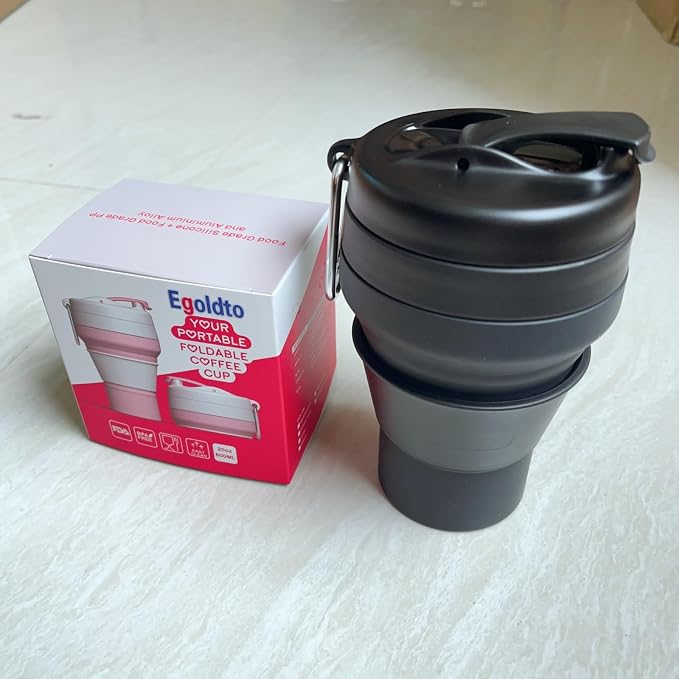 Collapsible Coffee Cup, 20 OZ 600ml Silicone Travel Folding Cup, Leak Proof BPA - Image 7