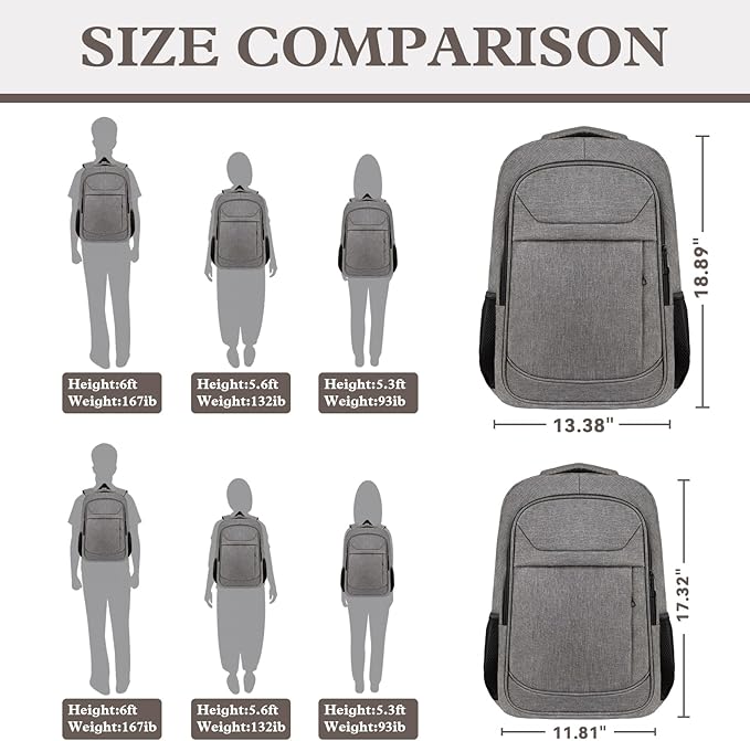 Business Laptop Backpack, 15.6 Inch Travel Laptop Bag, Water Resistant Durble - Image 7