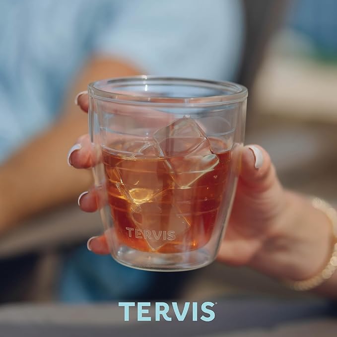 Tervis Clear & Colorful Tabletop 12oz Made in USA Double Walled Insulated Tumbler Travel Cup Keeps Drinks Cold & Hot, 12oz - 4pk, Clear - Image 5