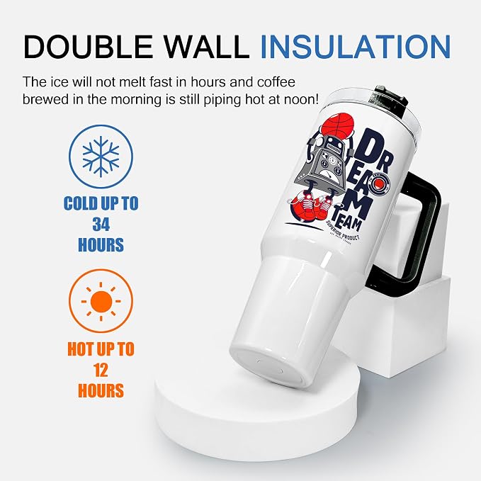 sweet grain 40 oz Sublimation Tumbler with Handle and Straw(12 Pack) Stainless Steel Double Wall Vacuum Insulated Travel Mug Cup Tumblers Bulk Sublimation Blank - Black Handle - Image 4