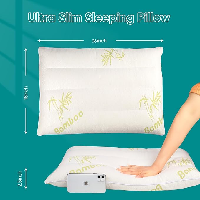 MINUPWELL Ultra Thin Pillows, Flat Pillows - Image 4