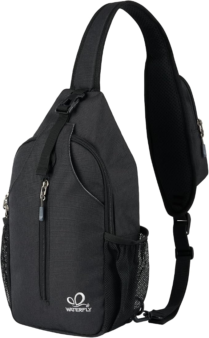 WATERFLY Crossbody Sling Backpack Sling Bag Travel Hiking Chest Bag Daypack by Waterfly