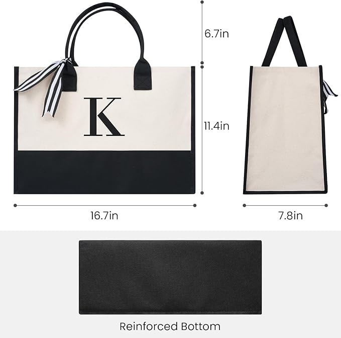 BAGAIL Initial Tote Bag, Personalized Birthday Gifts - Image 3