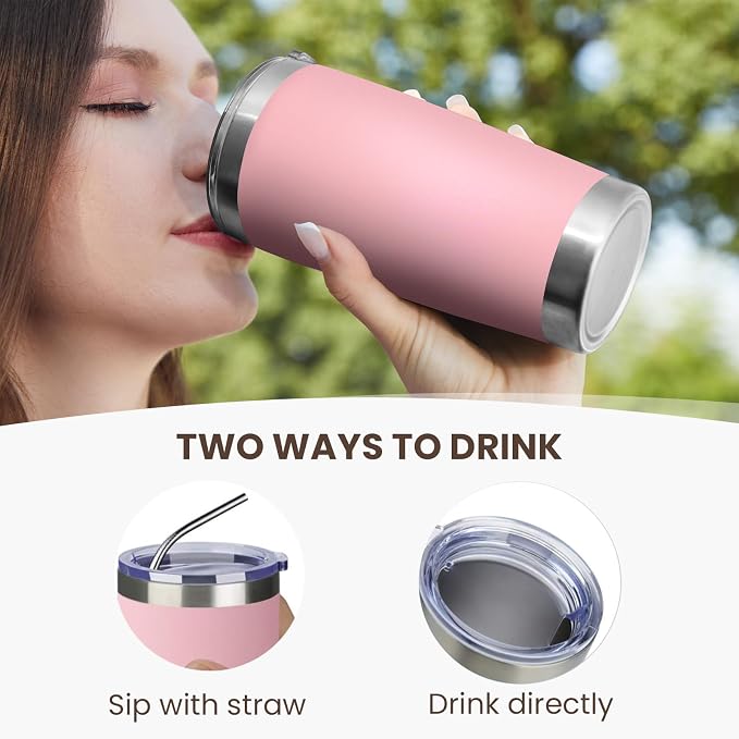 MEWAY 20oz Tumbler Cup Double Wall Vacuum Insulated Travel Mug Bulk, Stainless - Image 3