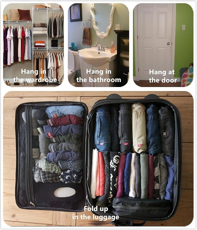 Foldable Clear Hanging Travel Toiletry Bag Cosmetic Organiser Storage - Image 5