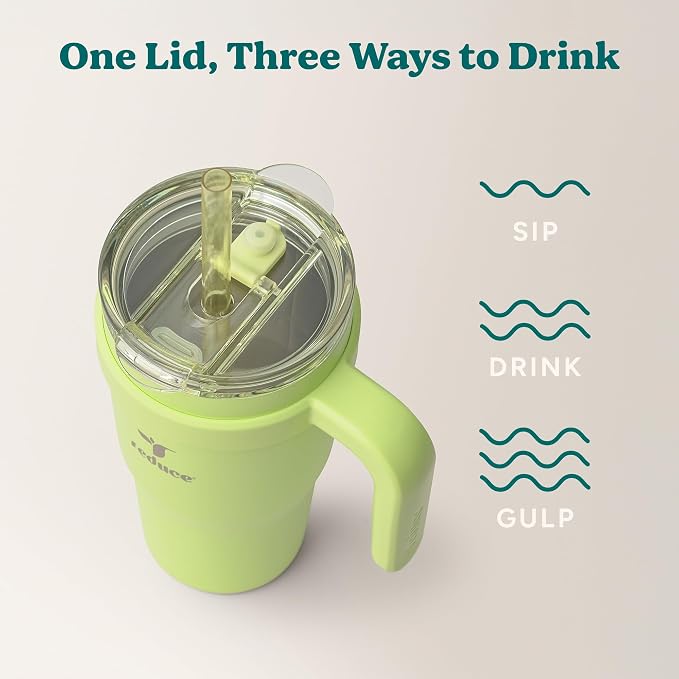 REDUCE 24 oz Stainless Steel Tumbler with Handle - Dual-Wall Vacuum Insulated Travel Mug, Sweat-Proof Lid & Reusable Straw - Keeps Drinks Cold for 24 Hrs, Fits Cupholders, Dishwasher Safe - Mojito - Image 5