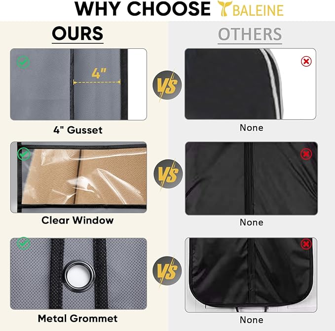 BALEINE 5PK Heavy Duty Garment Bag - Image 7