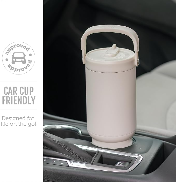 Ello Oasis Go+ 26oz Tumbler with Top Handle and Retracting Straw | Reusable Insulated Stainless Steel Cup, 100% Leakproof Water Bottle, 24 Hours Cold, Cup Holder Friendly For Travel | Mineral - Image 5