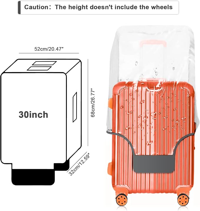 30 Inch Suitcase Cover for Luggage, 3mm Thickness Full Clear Luggage Covers for - Image 2