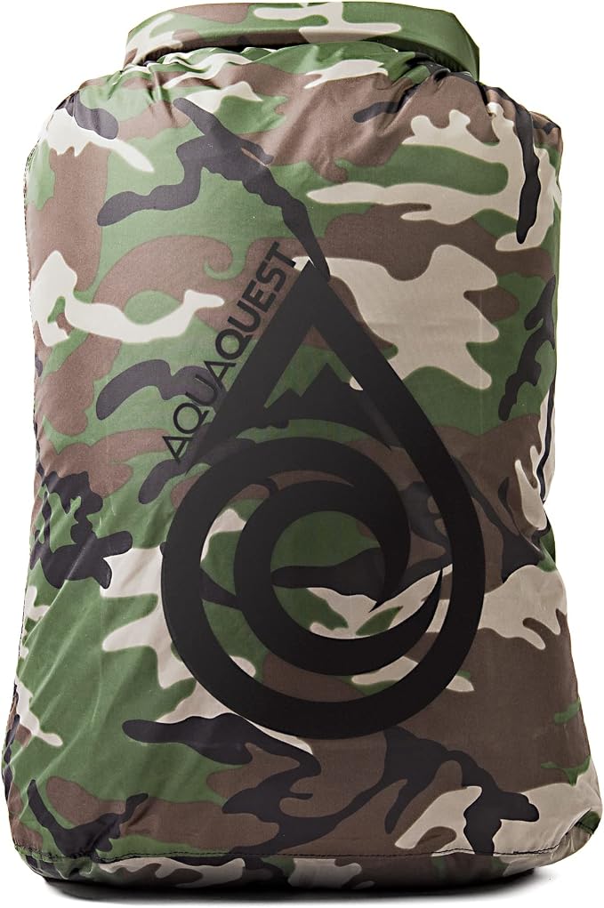 AquaQuest Rogue Dry Bag – 10L Woodland Camo – 100% Waterproof Roll Top – by AquaQuest