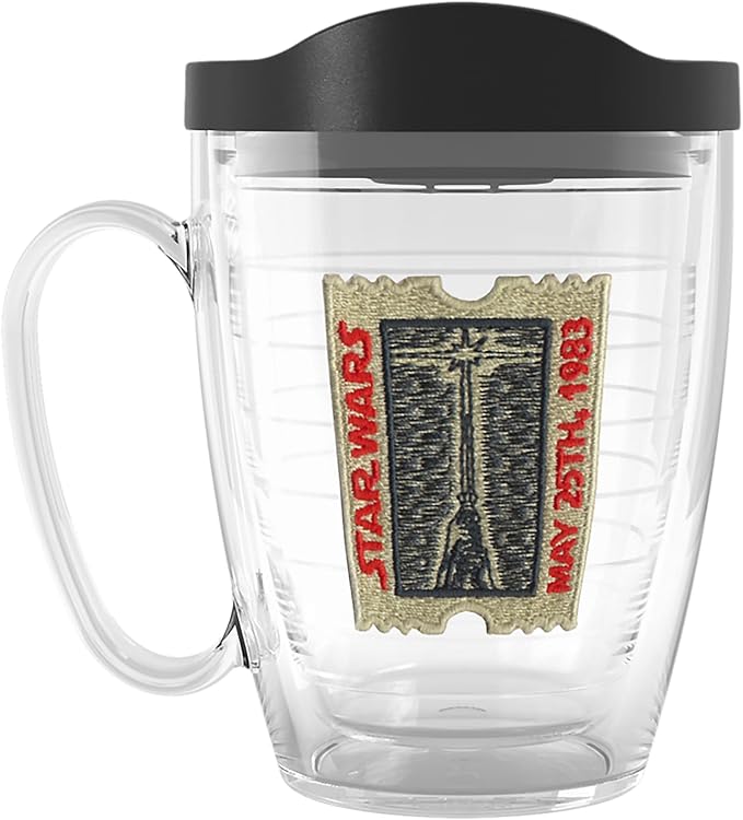 Tervis Star Wars Return of the Jedi Ticket Made in USA Double Walled Insulated Tumbler Travel Cup Keeps Drinks Cold & Hot, 16oz Mug with Handle, Classic by TervisTumblerCompany