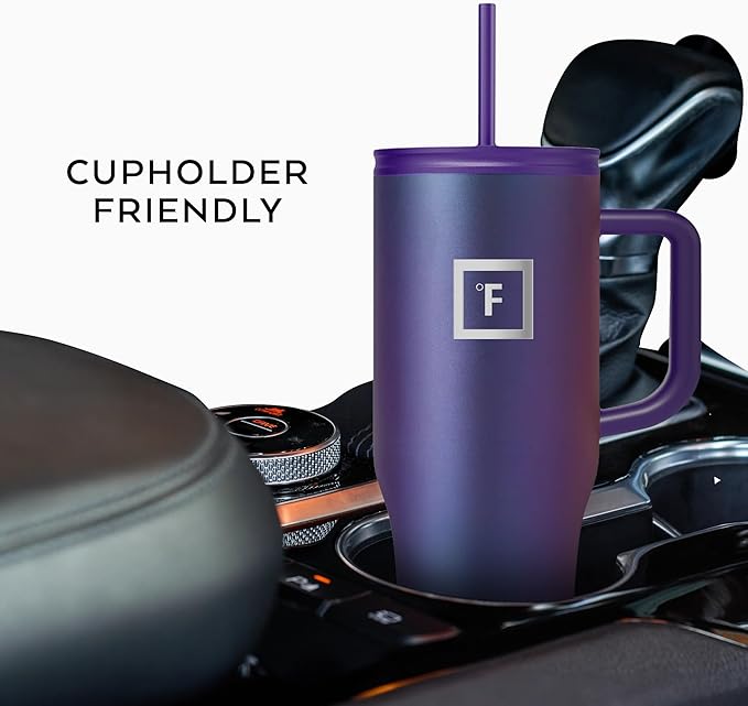 IRON °FLASK Co-Pilot Insulated Mug w/Straw & Flip Cap Lids - Cup Holder Bottle for Hot, Cold Drink - Leak-Proof - Water, Coffee Portable Travel Mug -, 32 Oz - Image 6