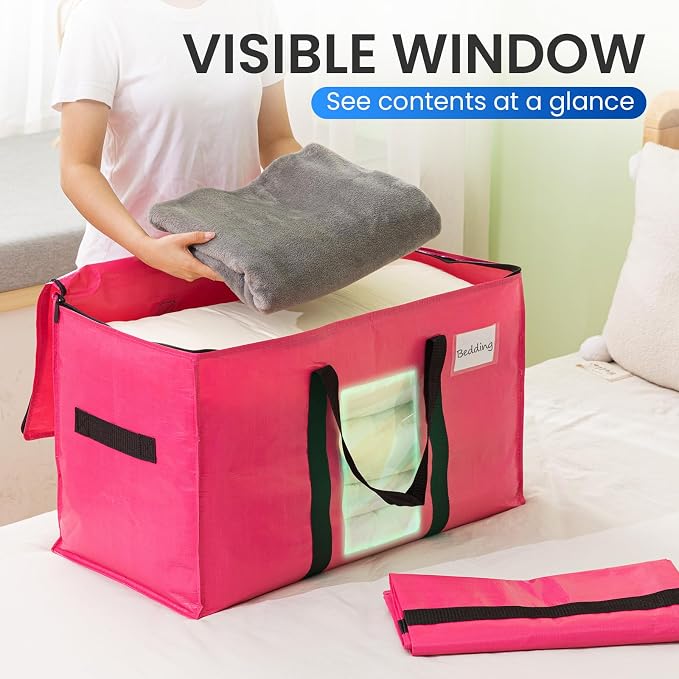 TAILI 12 Pack Pink Extra Large Moving Bags, Heavy Duty Totes - Image 3