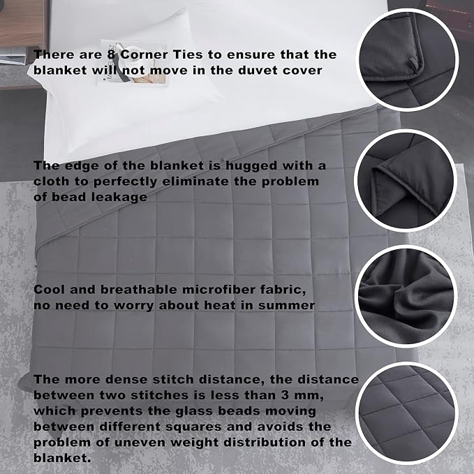Weighted Blanket 25lbs 88"x104" Cooling Breathable Heavy Blanket Microfiber - Image 3