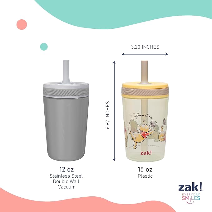 Zak Designs Disney Winnie the Pooh Kelso Toddler Cups For Travel or At Home, 15oz 2-Pack Durable Plastic Sippy Cups With Leak-Proof Design is Perfect For Kids (Winnie the Pooh & Friends) - Image 8