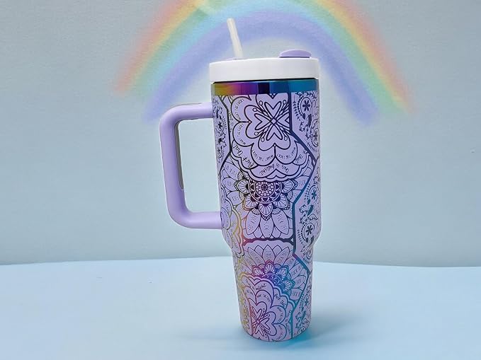 40oz Laser Engraved Nurse Swear Tumbler with Lid and Straw, Multicolor (Lavender) - Image 2