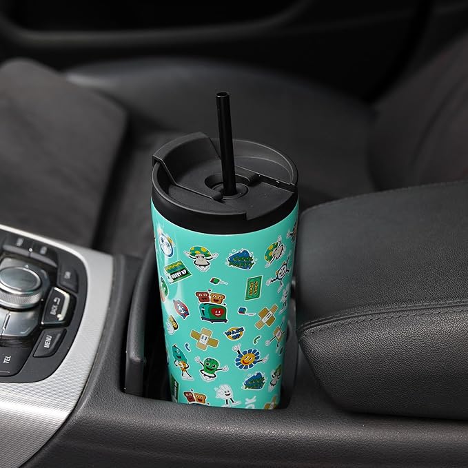BJPKPK 18oz Insulated Tumbler With lid And Straw Stainless Steel Tumblers Travel Coffee Mug Reusable Thermal Cup,Hawaii Fruits Yellow - Image 6