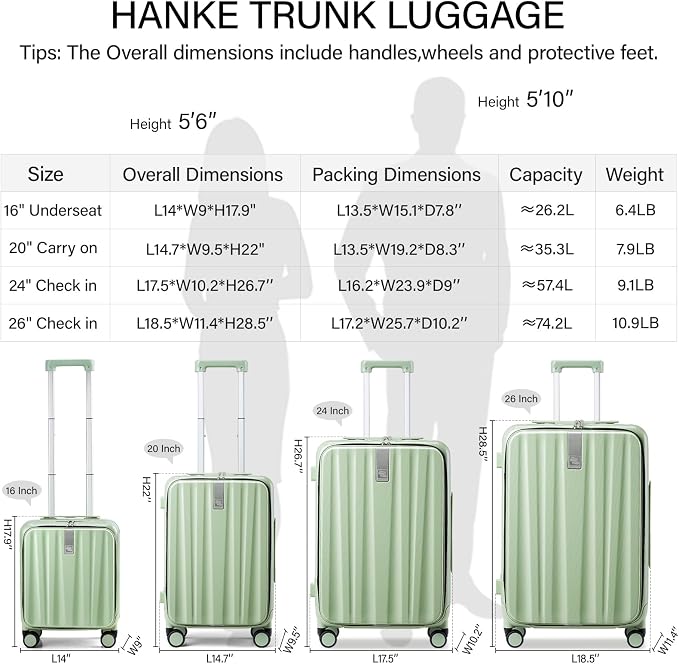 Hanke 16 Inch Underseat Carry On Luggage - Image 3