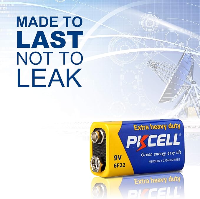 PKCELL 9V Dry Battery– Ultra Long-Lasting 9 Volt Carbon Zinc Battery, 3-Year - Image 3
