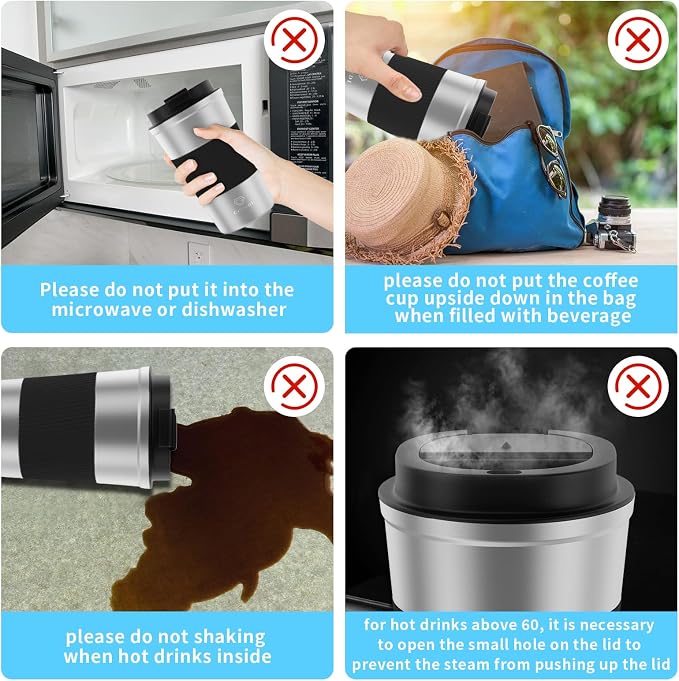 CS COSDDI 12 oz Stainless Steel Vacuum Insulated Tumbler - Coffee Travel Mug Spill Proof with Lid - coffee Cup for Keep Hot/Ice Coffee,Tea and Beer - Image 6