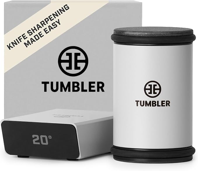 TUMBLER Pro Rolling Knife Sharpener™ - Knife Sharpening Made Easy - Ultimate Gift for Father's Day - Kit with Removable Disc System - 4-Layer Diamond Sharpening Disc & EdgeBoost Ceramic Disc (Grey) by TUMBLER