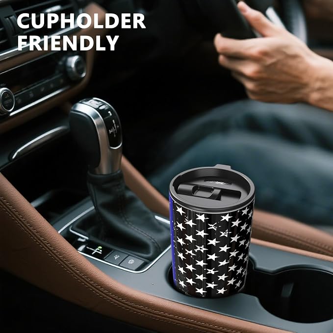 TILUCK 20 oz Insulated Tumbler with BPA-Free Lid, Stainless Steel Vacuum Travel Coffee Mug, Double Wall Coffee Tumbler（20oz，BlackFlag） - Image 4