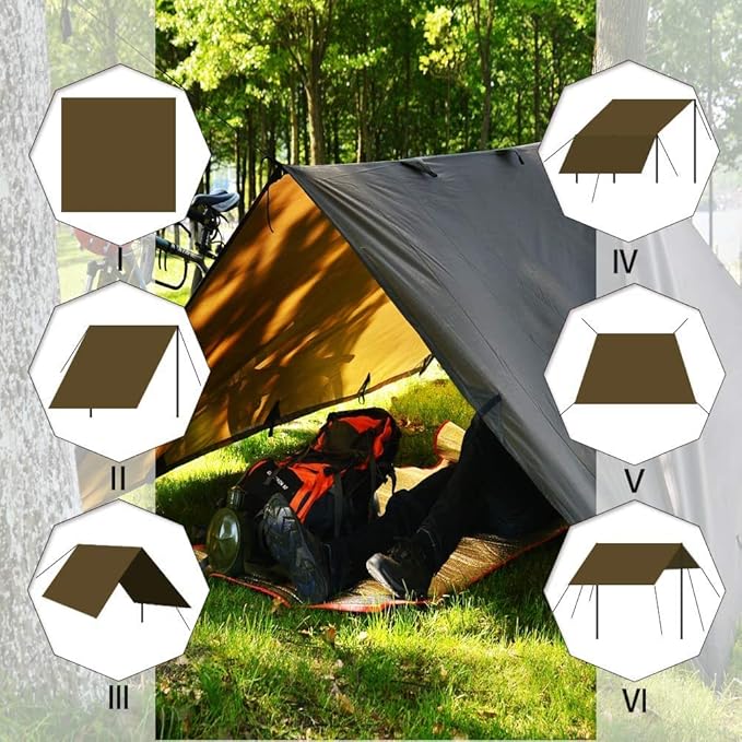 KALINCO Waterproof Camping Tarp Tent Hammock Rain Fly, 10X10FT/10X15FT - Image 5