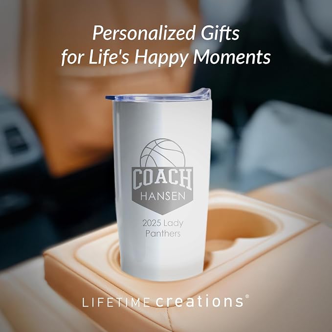 Lifetime Creations Personalized Basketball Coach Tumbler: Custom Basketball - Image 8