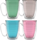 Tervis Clear & Colorful Tabletop - Bayou View Collection Made in USA Double Walled Insulated Tumbler Travel Cup Keeps Drinks Cold & Hot, 16oz Mug - 4pk, Assorted Pastels by TervisTumblerCompany