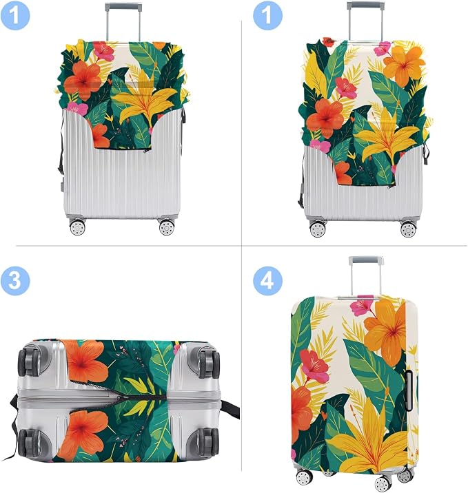 Luggage Cover Washable Suitcase Protector Anti-Scratch, Stretchable Fit - Image 4