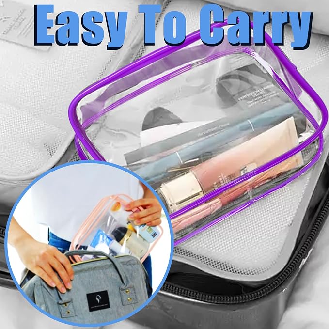 4Pack Clear Makeup Bags Waterproof Organizer Bags - Image 6