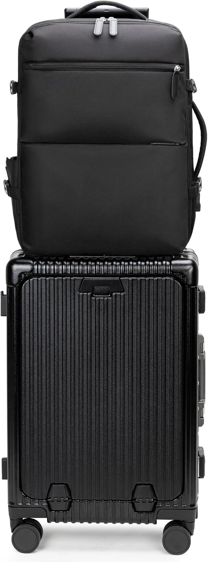 feilario 2 Piece Set 24in Aluminium Frame PC Hard Shell Spinner Wheels Luggage by feilario