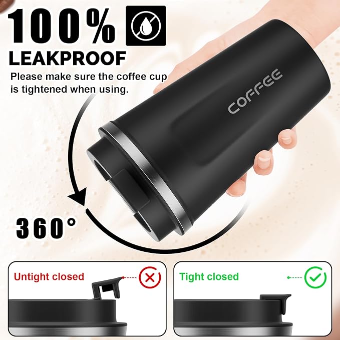 MOMSIV 17oz Travel Mug, Insulated Coffee Cup with Leakproof Lid, Vacuum Stainless Steel Double Walled Reusable Tumbler for Hot and Cold Water Coffee and Tea In Travel and Car - Image 4