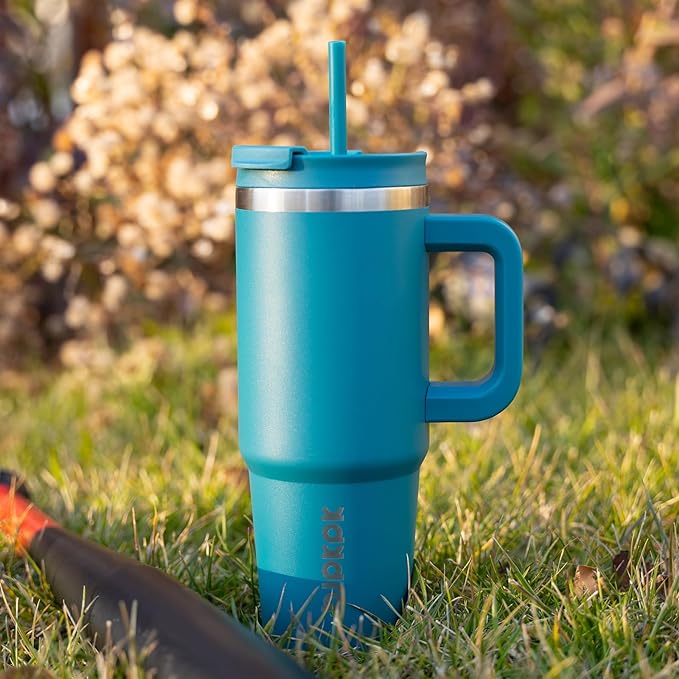 BJPKPK Tumbler With Handle 40 oz Stainless Steel Insulated Tumbler With Lid And Straw For Water Or Ice Coffee,Macaron Green - Image 6