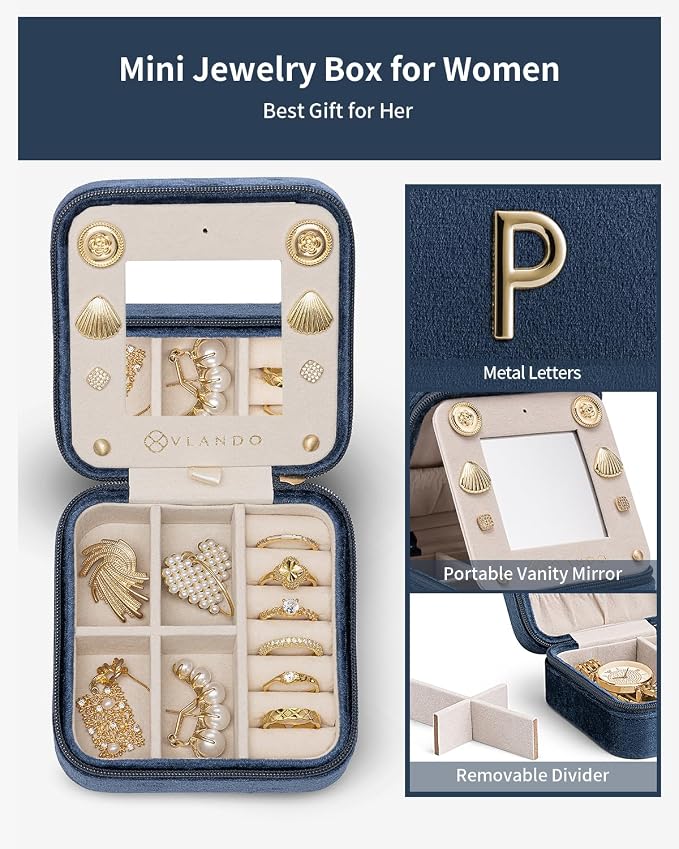 Vlando Jewelry Organizer Box, Small Jewelry Box - Image 3