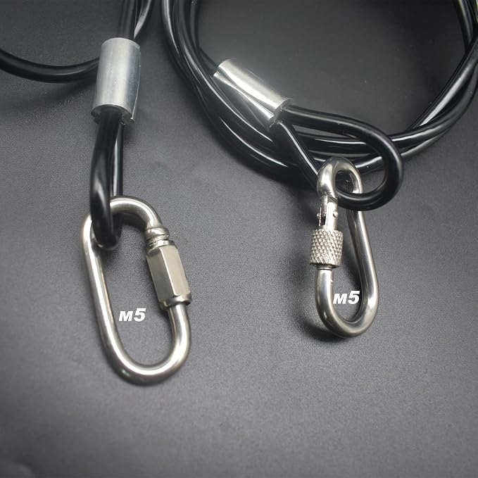 16FT 4mm Stainless Steel Outdoor Travel Security Cable Lock, Braided Steel - Image 5