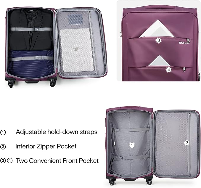 Hanke 24 Inch Expandable Luggage Large Suitcases - Image 7