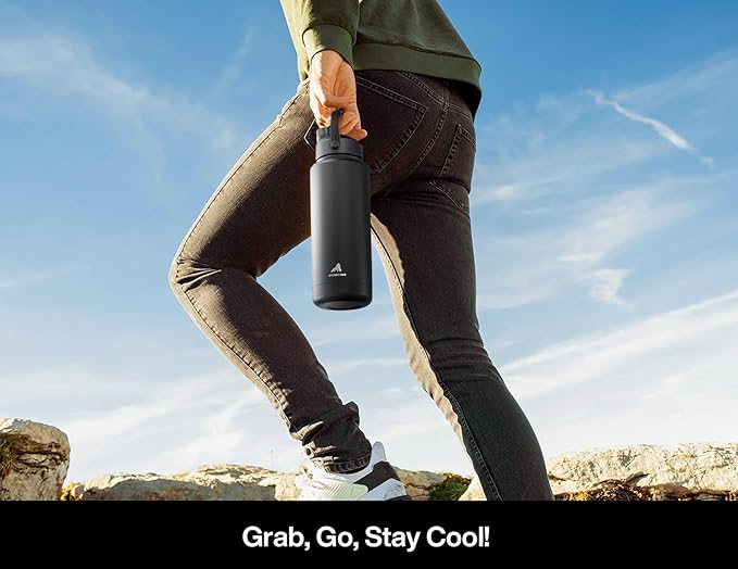 POWCAN 32 oz Insulated Water Bottle with 2-in-1 Straw and Spout Lid, Keep Cold 24H, Leak-Proof, BPA-Free, Double Wall Stainless Steel Water Bottle for Sports, Gym, Travel and School (Gilded Flutter) - Image 8