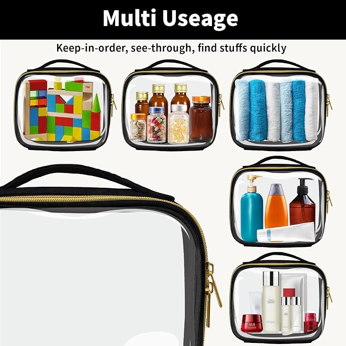 Travel Toiletry Bag, 2 Pack Clear Makeup Bags - Image 3