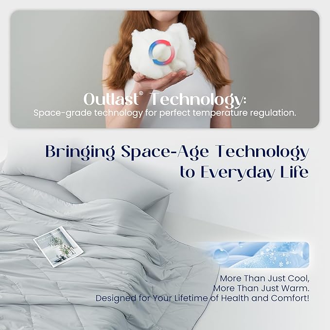 Dream Valley® Outlast® Cooling Comforter, Throw Size, Breathable NASA-Grade - Image 3