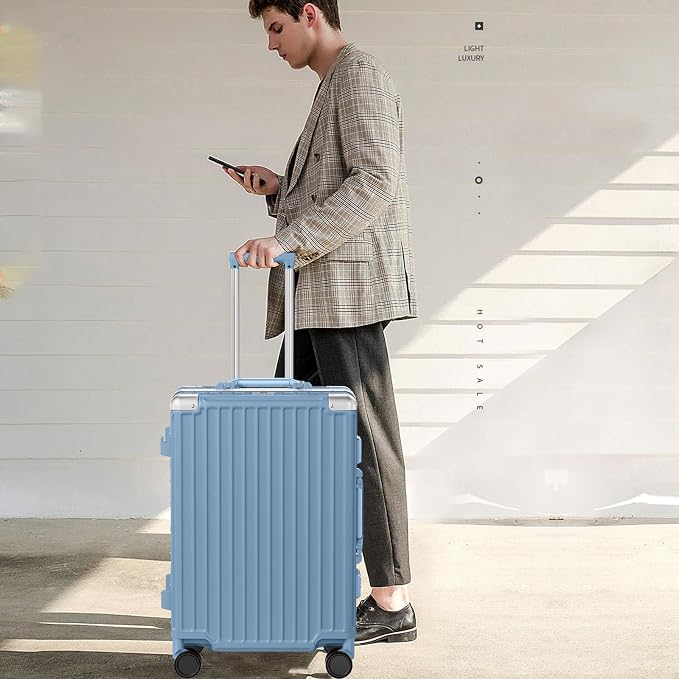AnyZip Luggage PC+ABS Aluminum Frame Zipperless Checked Luggage Hard Shell - Image 8