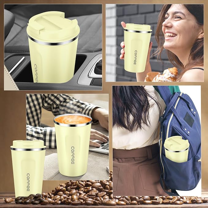 CS COSDDI 12 oz Stainless Steel Vacuum Insulated Tumbler - Coffee Travel Mug Spill Proof with Lid - Coffee Cups for Keep Hot/Ice Coffee,Tea and Beer - Image 5
