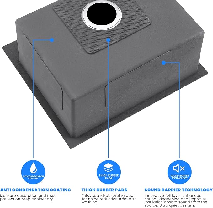 POPFLY 25 Inch Drop In Kitchen Sink, 25×18 Drop In Workstation Sink 18-Gauge - Image 6