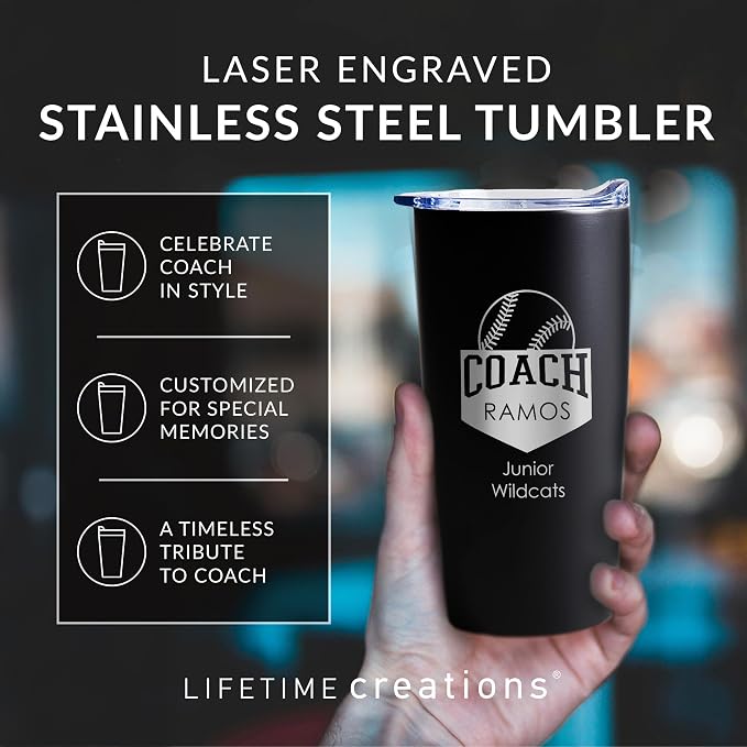 Lifetime Creations Custom Baseball Coach Tumbler - Image 3